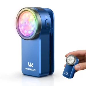 HD03 680LM Mini Clip Light USB Rechargeable Pocket Flashlight Spotlight/Floodlight Portable RGB Torch with Magnet