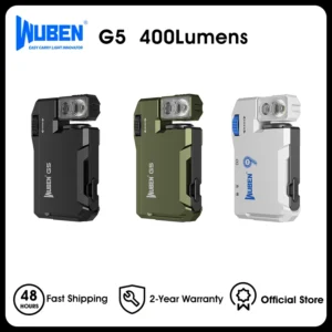 Rechargeable EDC Flashlight, 400 Lumens Dual Light Sources Mini Flashlight with RGB Light, Portable Pocket Flashlights