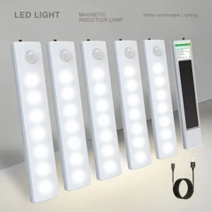 6 Pack Magnetic Motion Sensor Lights Ultra-Thin with USB-C Rechargeable Battery